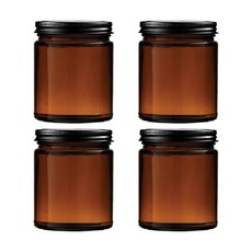 캔들 디퓨저 용기 고급 유리병 화병, 캔들용기, 엠버 200ml 4개