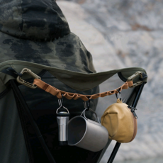 Rising（山趣 多功能掛物繩）戰術織帶掛物繩 硬派軍風露營掛繩 戶外收納萬用掛物繩, 沙色,42cm（中號）