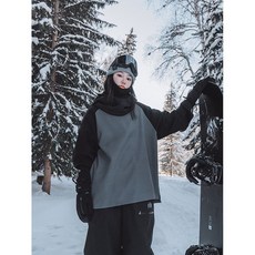 방수후드티 점퍼 오버핏 남녀공용 자켓 바람막이 루즈핏 스키복 보드복