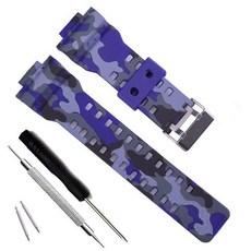 카시오 남성용 G-Shock GD120/GA-100/GA-110/GA-100C용 천연 레진 교체용 시계 밴드 스트랩 크로스 패턴-레드 모던. 200250, 카모플라주-다크 블루