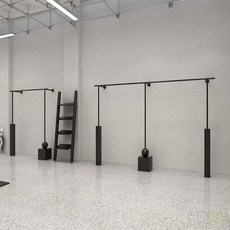 服裝展示架 衣架 晾衣桿服裝店展示架落地式黑色創意男女裝店專用上墻壁掛陳列道具不銹鋼, 1個, 尺寸定制咨詢客服,官方標配