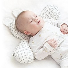 보니숑 신생아 아기짱구베개 + 유모차목베개 일반사이즈, 베어크림, 1개