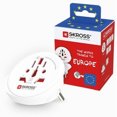Skross World To Europe 컨트리 여행 어댑터 화이트