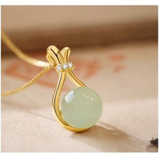 쌍천 스틸 복주머니 목걸이 무채색 트랜스퍼 목걸이 여성 앤티크 목걸이