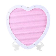 변경 가능한 글자가 있는 진게크 하트 모양 펠트 편지 게시판 LED 조명이 켜진 메시지 게시판 발렌타인 데이 생일 파티 사인, A