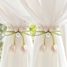 튤립 자석 진주 커튼 끈 버클 클립