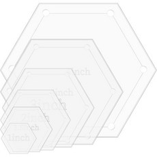 퀼팅 템플릿 6PCS 육각 패턴 절단용 아크릴 세트 1-5인치 패치워크용 퀼트 내구성 투명 마킹, 퀼팅 템플릿 6PCS 육각 패턴 절단용 아크릴 세트 1