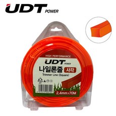 UDT 예초기 나일론줄 사각 줄날 굵기 2.4mm 길이 70M, 1개