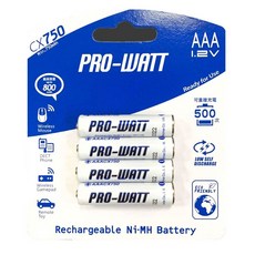 AAACX750 低自放電鎳氫電池 充電電池1.2V 4號4入 750mAh, 4, 1個