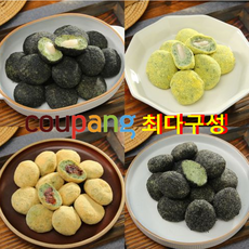 [오늘의쿠팡딜!!] 고수록 4종 떡세트 100개 (검정깨두텁떡+콩고물찹쌀떡+생모시두텁떡+검정깨 인절미), 10개