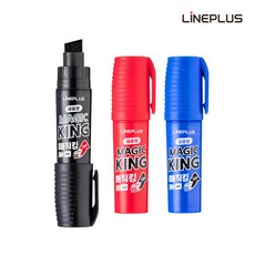 라인플러스 매직킹 사각닙 대용량 유성매직 10mm 낱개, 빨강, 1개