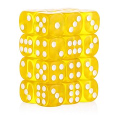 해외 Handan 24팩 16MM 6면 주사위 세트 반투명 색상 D6 게임 Yahtzee Bunco 또는 교육 수학을 위한 표준 휴대용 파우치 포함옐로우 미국매장정품+ 1723, .0003.16mm 투명 옐로우.