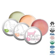 毛天使 犬貓通用寵物全身護理組（肛門腺膏 肉球膏 修復嫩膚膏）3入, 1個