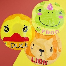 모자 위생 일회용 동물 보호 목욕 캐릭터 헤어캡 방수 머리 샤워 귀여운, 1개, 상세페이지 참조