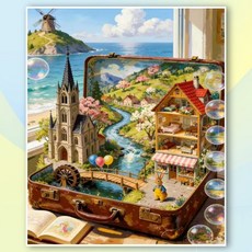 뿌로리 보석십자수 재미있는 취미 40X50 패브릭형 도안 중형, Y101, 1개