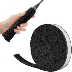 오버그립 테니스 소모품 라켓 그립 교체 하오자이케지 배드민턴 타월 32.8피트 흡수 테이프 롤 안티 스키드 피클볼 스쿼시용 랩, Black, 32.8ft