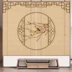 대나무커튼 파티션 복고 인테리어 병풍 거실형 공간 다도 칸막이 원룸 다목적 무타공