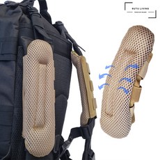 루뚜리빙 통풍 메쉬 가방끈 어깨쿠션패드, 2개입, 브라운