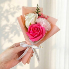 드림코브 비누꽃 프리저브드 미니꽃다발, 핑크빛