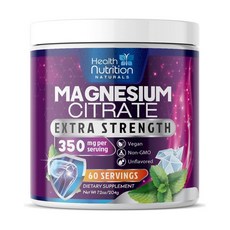 헬스뉴트리션 마그네슘 시트레이트 350mg 파우더 드링크 믹스 Health Nutrition Naturals Magnesium Citrate, 1개, 204g