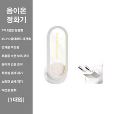 PYHO 소형 음이온 공기청정기 냄새 제거 무드등 공기청정기, 흰색