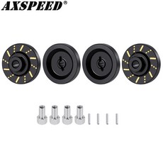 AXSPEED 4Pcs 황동 휠 육각 어댑터 FMS 1/18 FCX18 1/24 FCX24M 업그레이드 부품 용 액슬 카운터 웨이트 브레이크 디스크, [01] 옵션1