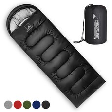 메디플릿 사계절용 머미형 경량 캠핑 침낭 + 수납가방, 1개, 스모키 블랙 (1800g)