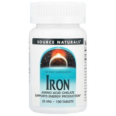 소스 내추럴스 Source Naturals 철분 25mg 100정122336원산지:기타, 1