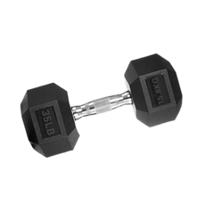 商用六角包膠啞鈴 35LB 單支35磅 實重約15.8KG 六角啞鈴 可摔啞鈴, 1個, 15.876kg