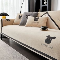 쇼파패드 카우치 인테리어 두꺼운 패브릭 소파매트, 1개, H. 폭력곰-미카