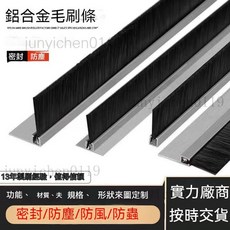 鋁合金刷條 門縫密封尼龍毛刷條 工業防塵擋水車床門窗機櫃毛條, 1個, （所有長度默認是100公分一條）