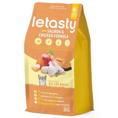 鮮樂嚐 letasty 貓飼料 成幼貓 雞&鮭魚營養化毛 2kg/6.8kg 台灣製 全齡貓糧, 2kg, 1個, 雞肉+鮭魚