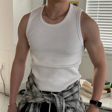 고즈웰컴퍼니 몸매 보정 몸좋아보이는 양양 칠가이 머슬핏 짐웨어 헤비 두꺼운 골지 나시