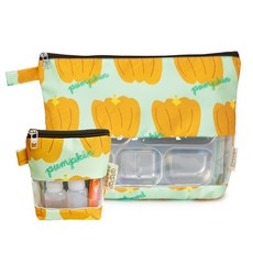 세맘스 방수 투명TPU 가로형 기저귀파우치+약파우치, 옐로우펌킨
