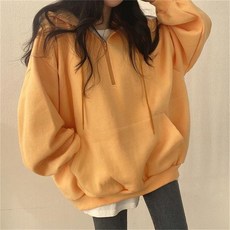 지존보 가을 겨울 남녀공용 후드 맨투맨 반지퍼 스웨트셔츠 오버사이즈 루즈핏 캐주얼 스타일