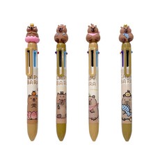 도아브 카피바라 캐릭터 6색 볼펜 4개세트, 1세트, 4p