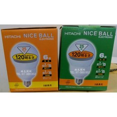 HITACHI NICE BALL 電子式 25W 綠色照明 燈泡 EFGL25T, 電球色 EFGL25T/L, 1個