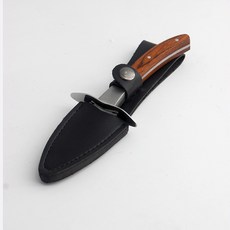 【饕客專用】生蠔刀(有刀套) 開蚌刀 蠔刀 開蠔刀 不銹鋼生蠔刀 牡蠣刀 貝殼刀 蚌耗刀 扇貝刀 牡蠣刀 職人 刀具, 1個, 木紋_手柄生蠔刀(有刀套), 木紋