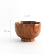 何適家居 日式復古酸棗木碗, 1個, (老漆木碗)9.5*6.5cm