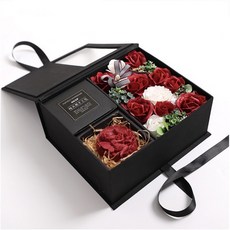 香皂花禮盒 - 3色, 絲絨紅禮盒(外盒微瑕疵), 1件
