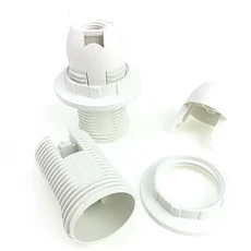 블랙 화이트 금속 커버 E27 나사 램프 거치대 LED 전구 전기 천장 소켓 4A 250V 1개, [05] E27 Full Tooth W, [01] e27, 5) E27 Full Tooth W - e27