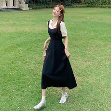 Yellwel 여름 배색 원피스 DJP