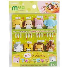 Torune 便當裝飾叉 水果叉 動物造型 大支 8支入 可愛便當裝飾, 8個裝, 1套