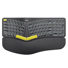 Nulea 무선 인체공학적 키보드 손목 받침대가 있는 분할 키보드 USB-C 충전 7색 백라이트 자연스러운 타이핑 블루투스 및 USB 연결 WindowsMac과 호환 가능, 1개, Black