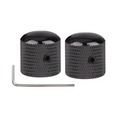 1pcs/2pcs 금속 돔 손잡이 일렉트릭베이스 기타 렌치가 볼륨 톤 컨트롤 Bronze/BK/CR/GD/Black Nickel, 03 2pcs Bk Nickel NEW