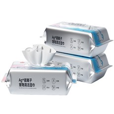Ag 銀離子寵物清潔濕巾 溫和不刺激，有效抑菌, 1個, 3個裝