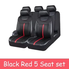호환 에어 메쉬 차량 시트 커버가 PU 차량 시트 커버는 차량 Suv 트럭 밴 차량 인테리어, 01 Red Set