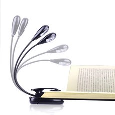 멀티라이트 더듬이 투헤드 4LED 8LED 집게 독서등 무드등 북라이트 악보보면대, 4LED블랙, 1개