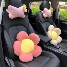 자동차 허리 지원 귀여운 자동차 쿠션 허리 자동차 좌석 등받이 허리 지원 사계절 허리 지원, 색깔3, 1개