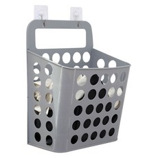 엘엘리빙 벽걸이 빨래 세탁 바구니, 그레이, 1개